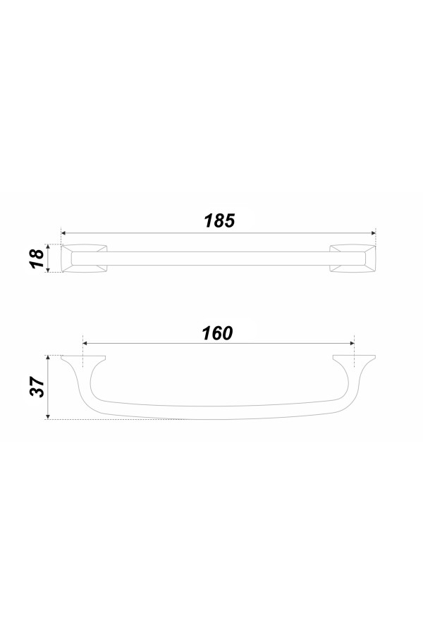 Ручка мебельная скоба 160мм черный матовый RS289BL.4/160 Boyard