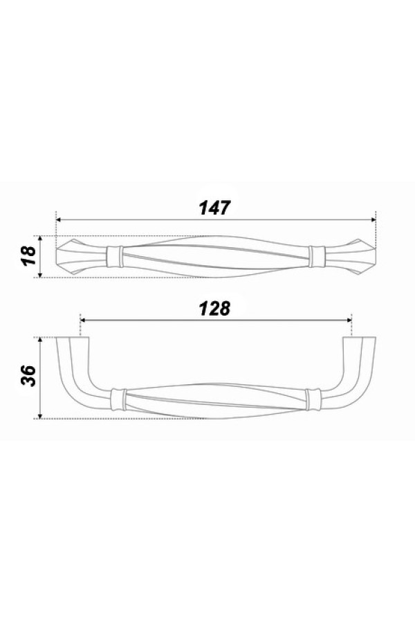 Ручка мебельная скоба 128мм старинная латунь (бронза) RS452MBAB.4/128 Boyard