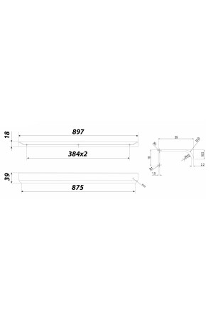 Ручка мебельная торцевая 768мм черный RT110BL.1/000/900 Boyard