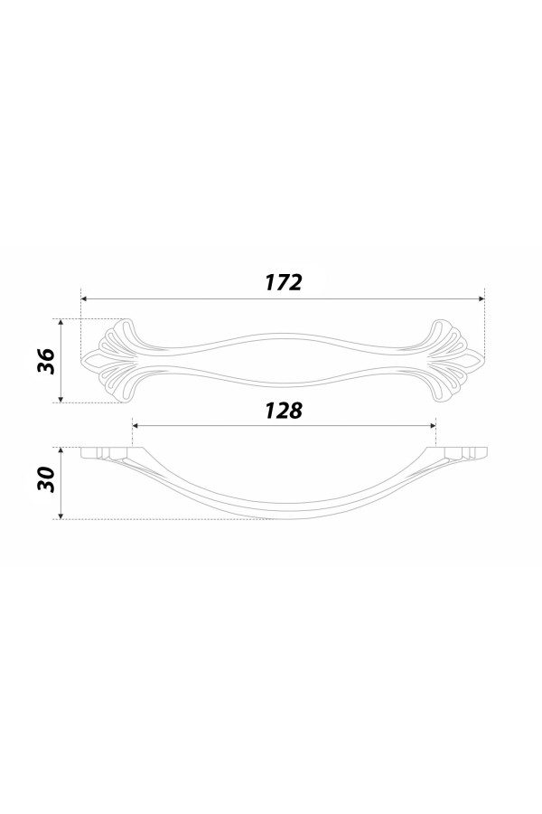 Ручка мебельная скоба 128мм старинная латунь (бронза) RS453MBAB.3/128 Boyard