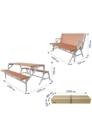 каркас для лавочки-трансформера , серый