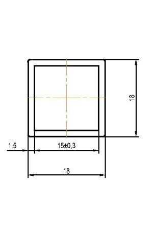 ЛОФТ профиль базовый 18*18*3000мм, черный муар