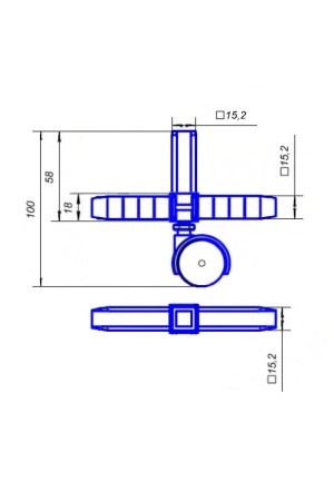 ЛОФТ коннектор №3 (2D) с колесной опорой, черный
