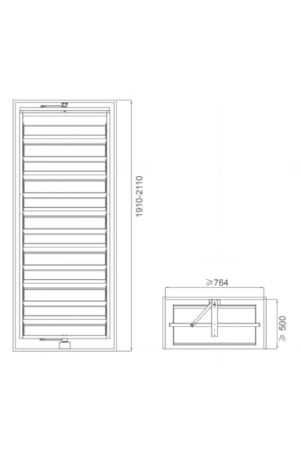 Nuomi/обувница поворотная на 360 градусов Ralphie 700*360*(1910-2110), серый / 6112304