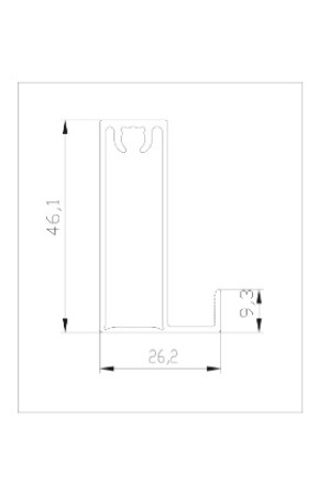 Рамка нижняя широкая, плоская , Slim MAX черный матовый 5,4м Aristo
