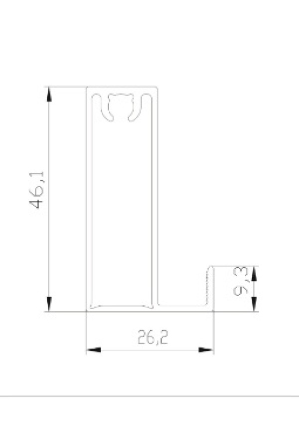 Рамка нижняя широкая, плоская , Slim MAX хром матовый 5,4м Aristo