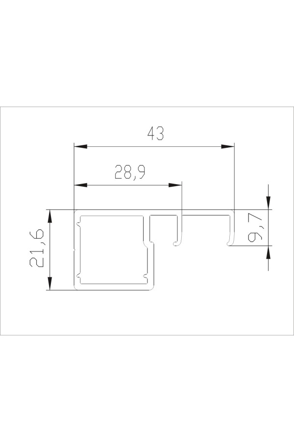 Аристо/* профиль рамочный узкий 709 с ручкой золото крацованное 5,4м EDGE MAX