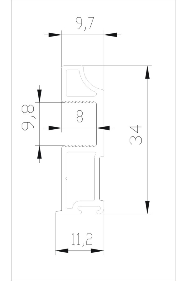Аристо Slim Line/золото крацованное вертикальный профиль (5,4м) / AV0650.VP540.GLBAN.CJ