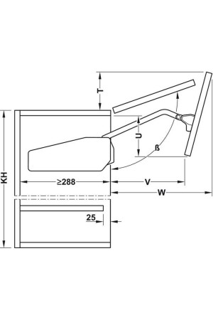 Комплект подъемных механизмов Free fold 710-790мм на 3,5-7,5кг модель G3fo белый Hafele