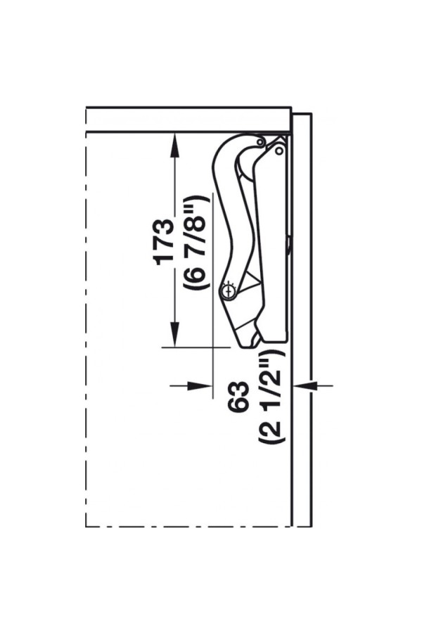 #механизм Free space 1,8 модель C, PUSH to open, комплект серый/372.27.506