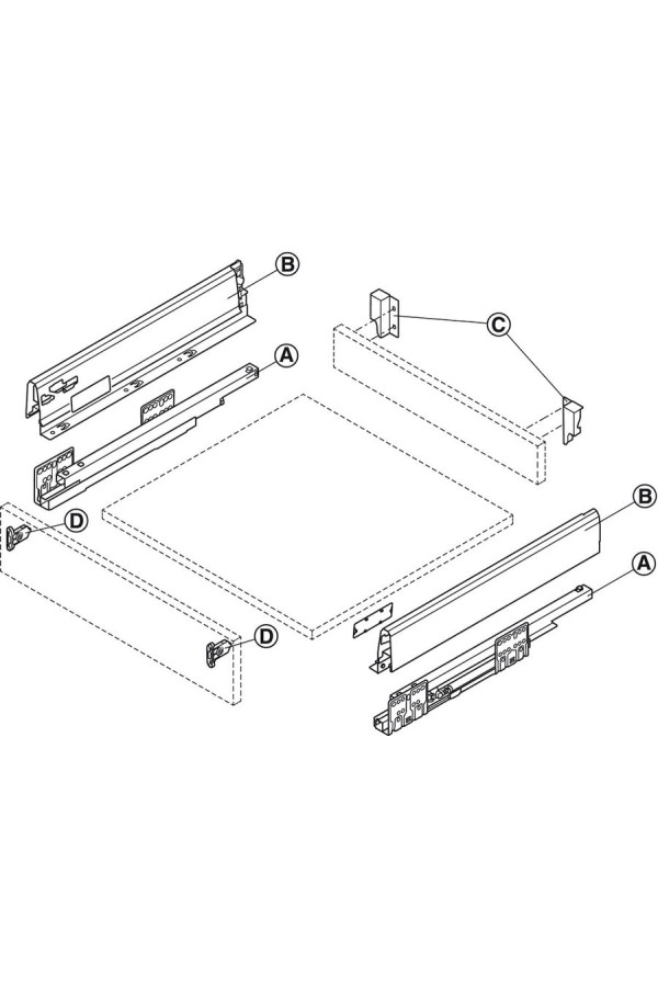 Выдвижной ящик Matrix Box 84*450мм Soft-Close белый 552.56.794 Hafele