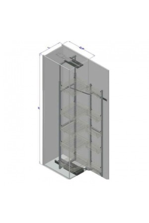Выкатной пенал Умная дверь Crystal 450*1700-2000мм с доводчиком сталь 549.68.222 Hafele