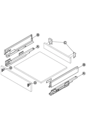 Выдвижной ящик Matrix Box 84*350мм Soft-Close антрацит 552.56.492 Hafele