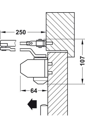 #верхний дверной доводчик, Startec DCL 11, с рычажным механизмом, серебристый/931.84.649