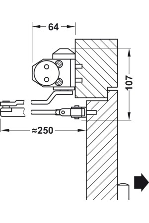 #верхний дверной доводчик, Startec DCL 11, с рычажным механизмом, серебристый/931.84.649