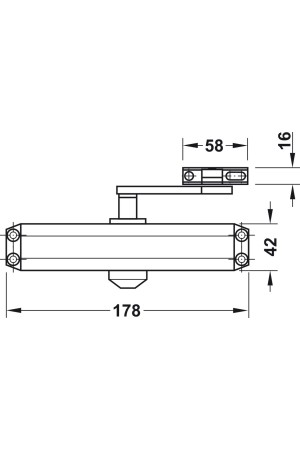 #верхний дверной доводчик, Startec DCL 11, с рычажным механизмом, серебристый/931.84.649