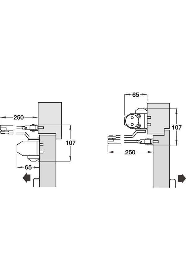 #верхний дверной доводчик, Startec DCL 11, с рычажным механизмом, серебристый/931.84.649