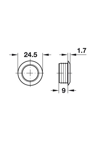 #накладной замок-задвижка для Push-Lock Mini* розетка замка, никелированный матовый/229.09.600