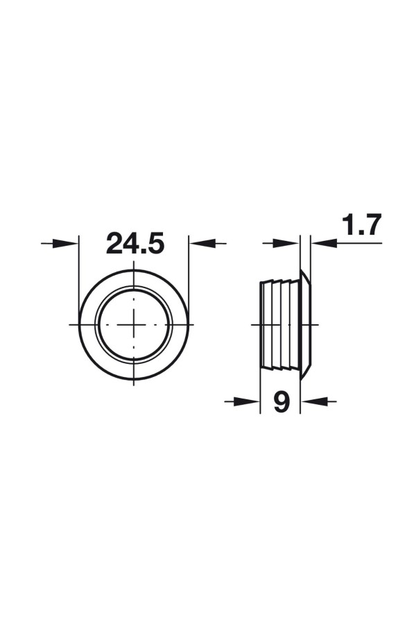 #накладной замок-задвижка для Push-Lock Mini* розетка замка, никелированный матовый/229.09.600