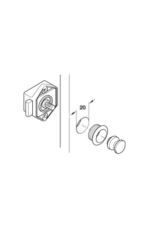 #накладной замок-задвижка для Push-Lock Mini, никелированный матовый/211.61.604