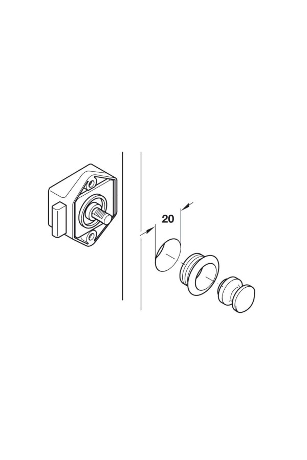#накладной замок-задвижка для Push-Lock Mini, никелированный матовый/211.61.604