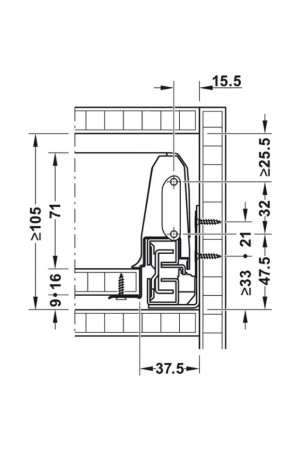 #Matrix Box S* ящик 84*300мм, 35кг, soft-close, серый/552.56.691