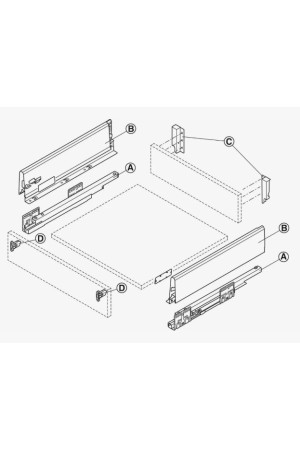 #Matrix Box S* ящик 84*300мм, 35кг, soft-close, серый/552.56.691
