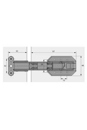 Петля Kamat для корпуса встроенного холодильника 115 градусов 9239784 Hettich