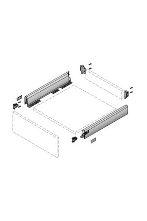 Выдвижной ящик ArciTech 94*500мм, БЕЗ направляющих антрацит 9150526 Hettich