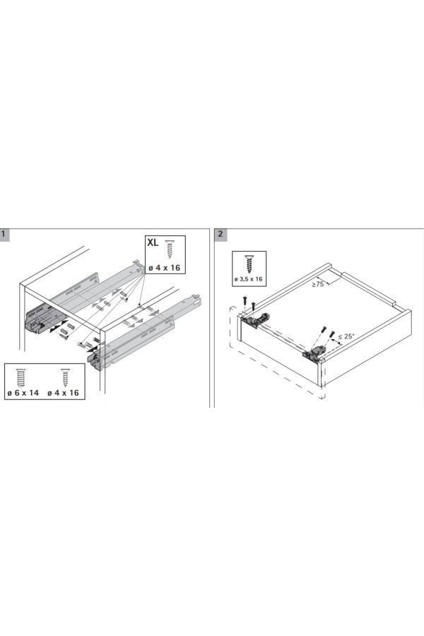 Фиксаторы направляющих Actro You для деревянных ящиков антрацит 9257265 Hettich