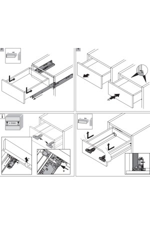 Фиксаторы направляющих Actro You для деревянных ящиков антрацит 9257265 Hettich