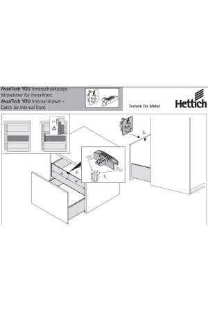 Фиксатор передней панели внутреннего ящика AvanTech You антрацит 9257736 Hettich