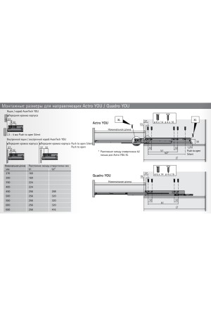 Выдвижной ящик AvanTech You 187*450мм, БЕЗ направляющих серебристый 9255266 Hettich