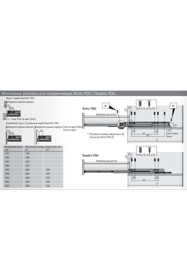 Выдвижной ящик AvanTech You Inlay 187*450мм, БЕЗ направляющих серебристый 9257182 Hettich