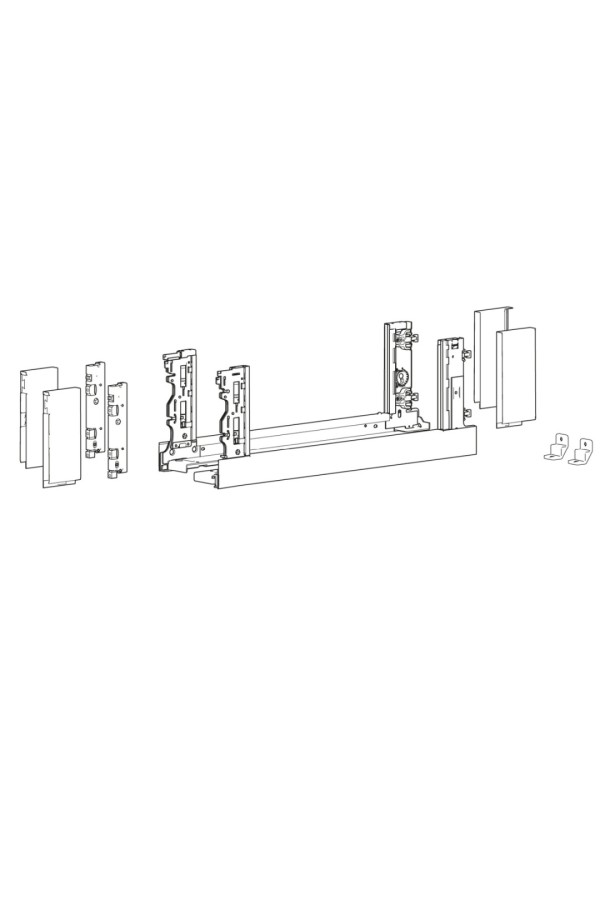 Боковина для ящиков Avantech You Inlay, 187*450мм правый серебристый 9257136 Hettich