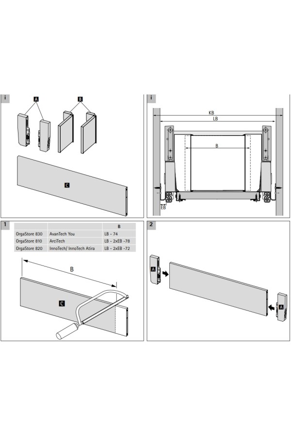 Внутренняя организация OrgaStore 820 900мм для ящиков InnoTech Atira серая 9194845 Hettich