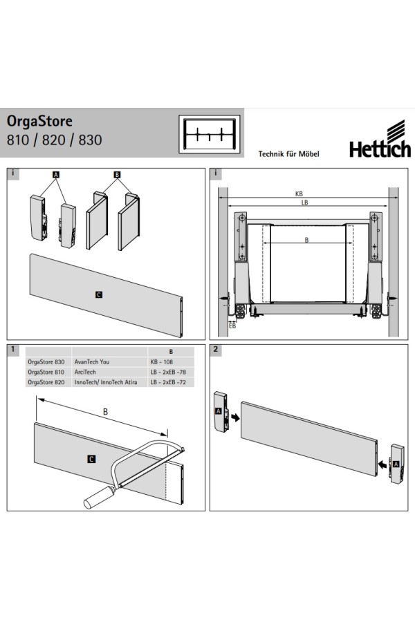 Разделитель внутренней организации OrgaStore для ящика AvanTech You антрацит 9278249 Hettich