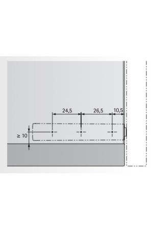 Механизм Push to open Pin для петель под прикручивание длинный ход антрацит 9089626 Hettich