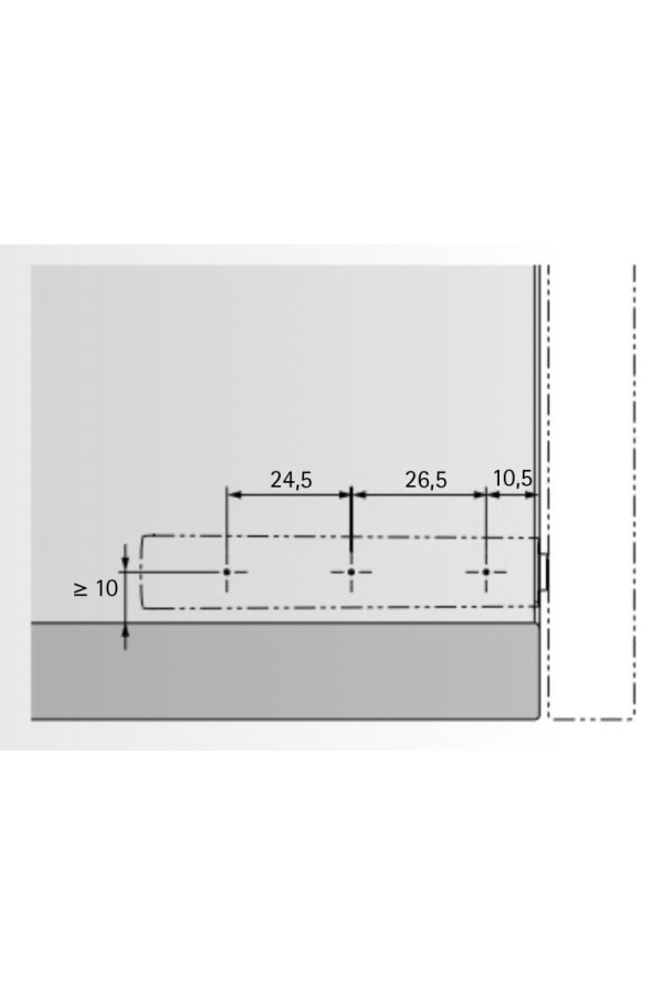 Механизм Push to open Pin для петель под прикручивание длинный ход антрацит 9089626 Hettich