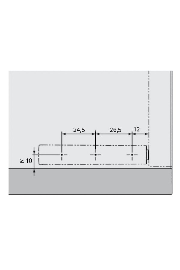 Механизм Push to open Pin для петель под прикручивание длинный ход антрацит 9089626 Hettich
