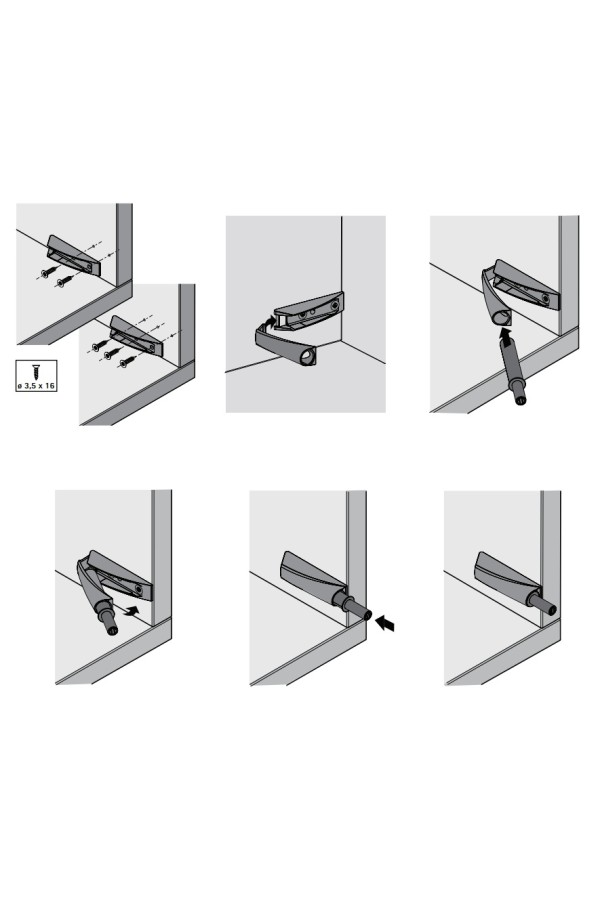 Механизм Push to open Pin для петель под прикручивание длинный ход антрацит 9089626 Hettich