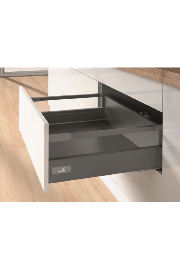 Выдвижной ящик InnoTech Atira с релингом 144*350мм антрацит 9234549 Hettich