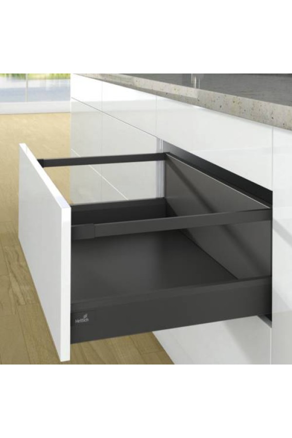 Выдвижной ящик InnoTech Atira с релингом 176*420мм Push-to-Open антрацит 9245443 Hettich