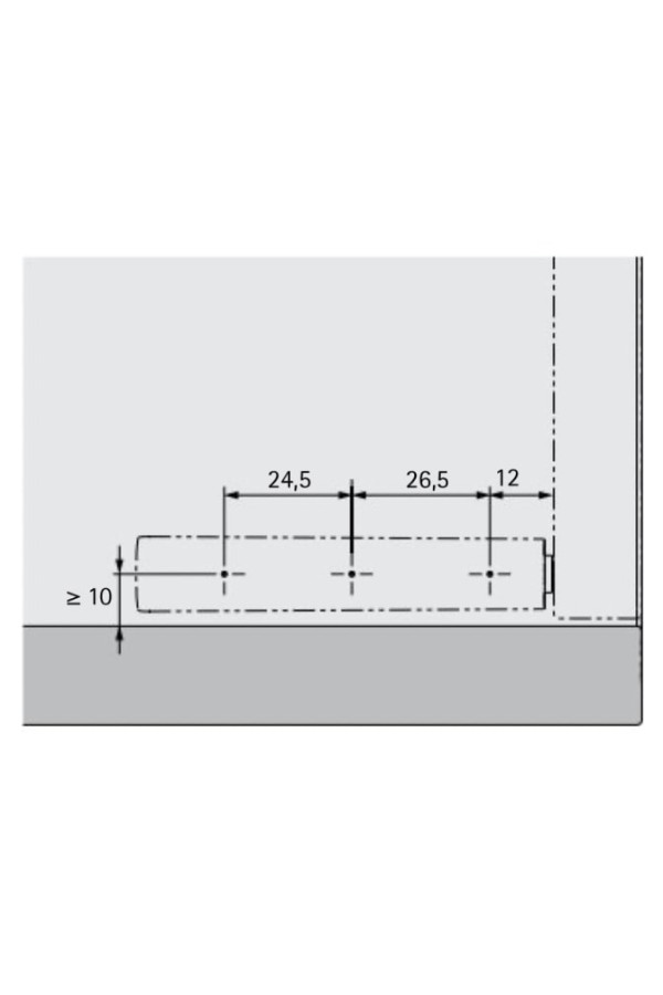 Механизм Push to open Pin для петель под прикручивание длинный ход белый 9089587 Hettich
