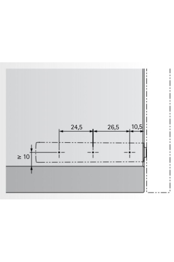 Механизм Push to open Pin для петель под прикручивание длинный ход белый 9089587 Hettich
