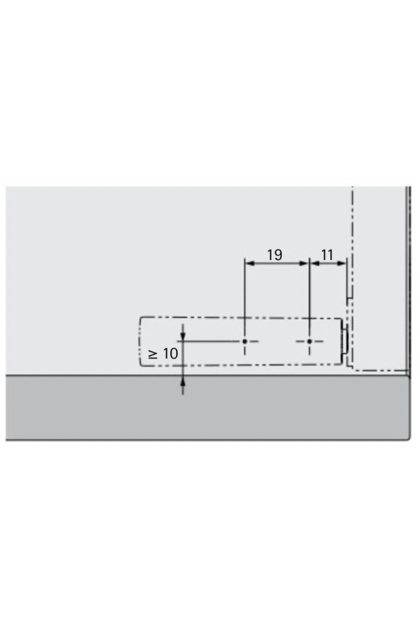 Механизм Push to open magnet для петель под прикручивание короткий ход белый 9089590 Hettich