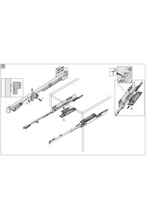 Механизм Push to Open Silent 10 кг для направляющих Quadro 4D V6 с доводчиком 9246312 Hettich