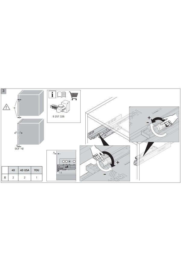 Механизм Push to Open Silent 10 кг для направляющих Quadro 4D V6 с доводчиком 9246312 Hettich