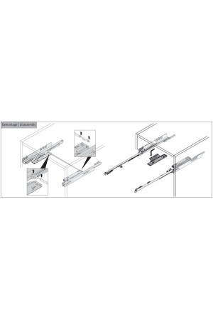 Механизм Push to Open Silent 10 кг для направляющих Quadro 4D V6 с доводчиком 9246312 Hettich