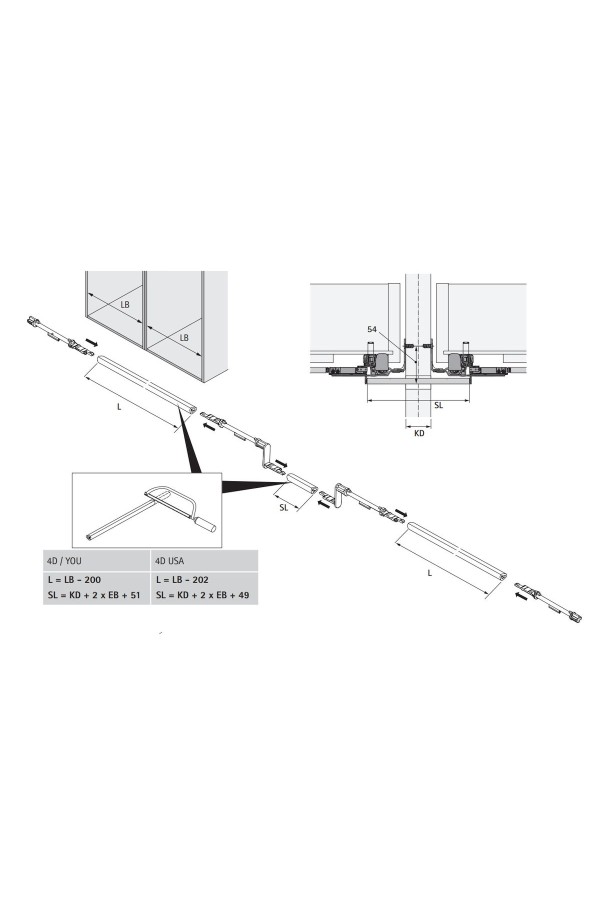 Механизм Push to Open Silent 10 кг для направляющих Quadro 4D V6 с доводчиком 9246312 Hettich